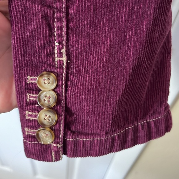 Sunset Cove Y2K VTG corduroy jacket cropped plum button-down front pockets 16p - Picture 7 of 13